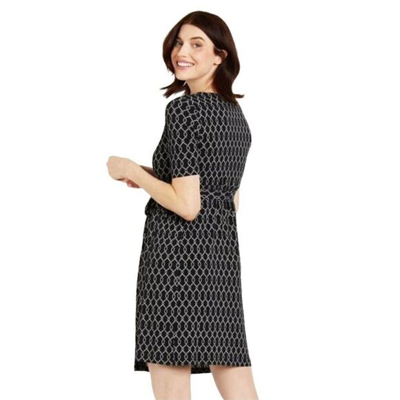 Motherhood Maternity Surplice Faux-Wrap Dress‎ Womens XL Black White Side-Tie - Picture 15 of 15
